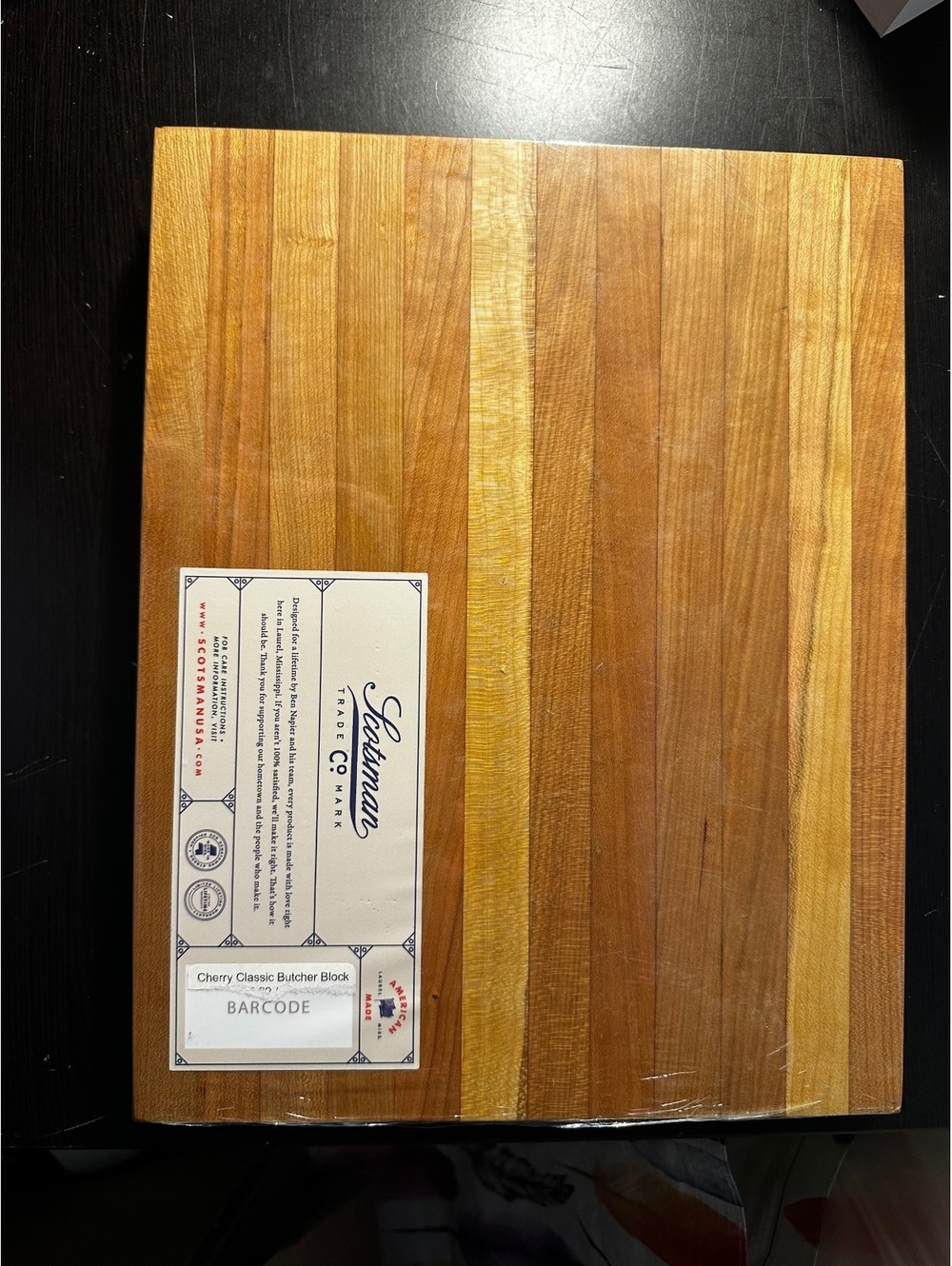 Scotsman Cherry Classic Butcher Block Cutting Board